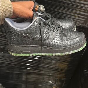 Nike Black Sneakers with Green Accents